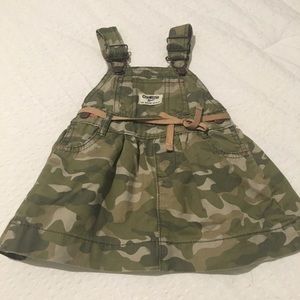 Vintage Oshkosh Camo Vestbak Jumper Dress 12M